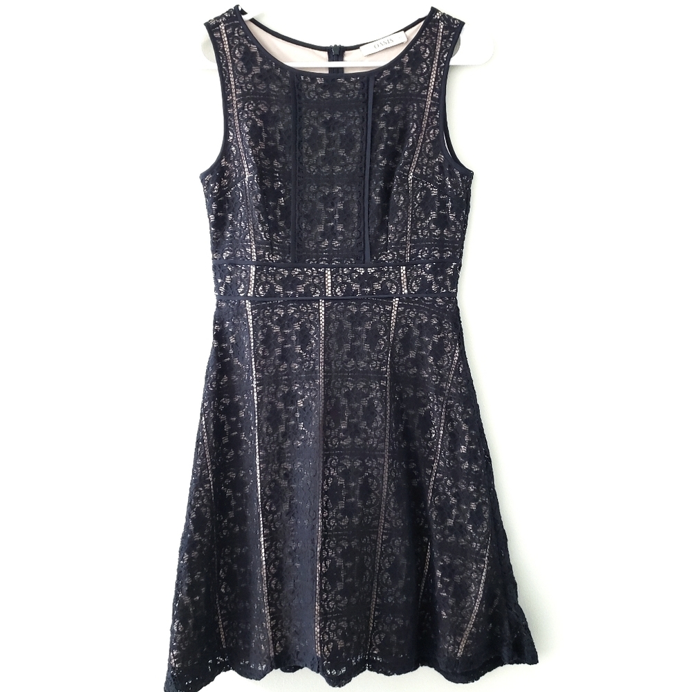 Oasis Sleeveless Black Lace Dress XS